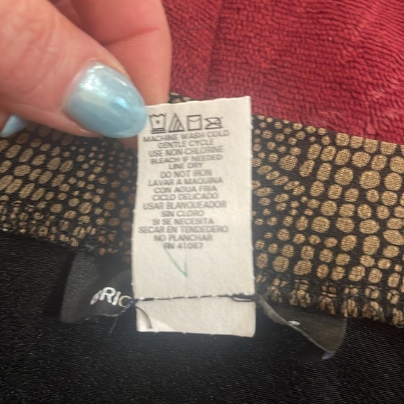 NWT Briggs New York tan &  black skirt with faux buttons and slit in front of XL - Picture 8 of 11